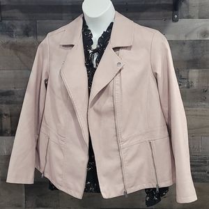 Pale pink Roz & Ali faux leather jacket